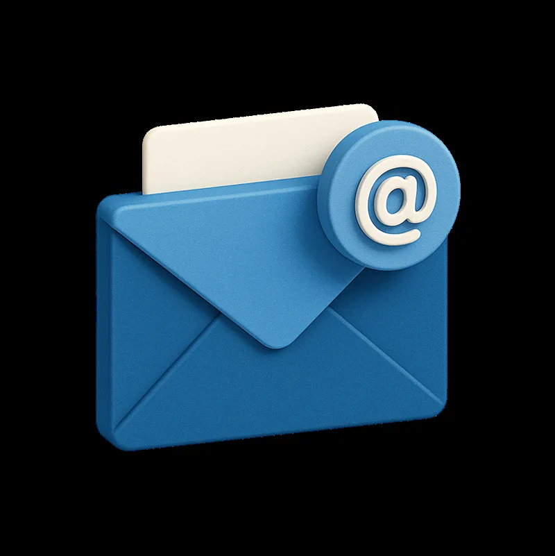 Un icono de sobre de correo azul