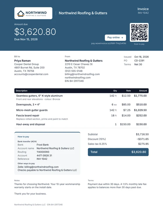 Bold invoice design